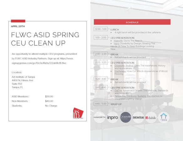 FLWC ASID Spring CEU Clean Up